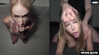 SHE MESSAGED US ON TIKTOK – Niezwykle ciasna nastolatka uwielbia ostre ruchanie na pieska – Nata Gold